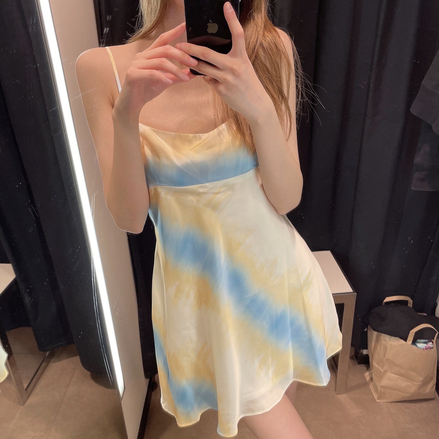 Saturn's Blue Rings Slip Dress