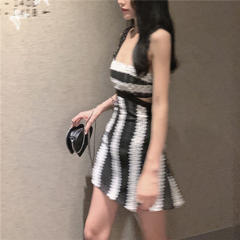 Lori And Lace Striped Mini Dress