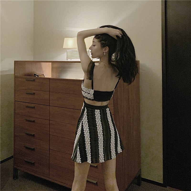 Lori And Lace Striped Mini Dress
