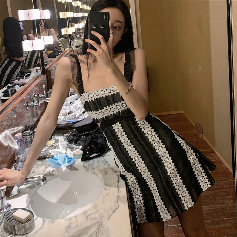 Lori And Lace Striped Mini Dress
