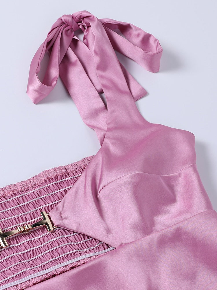 Holly Hook Satin Mini Dress