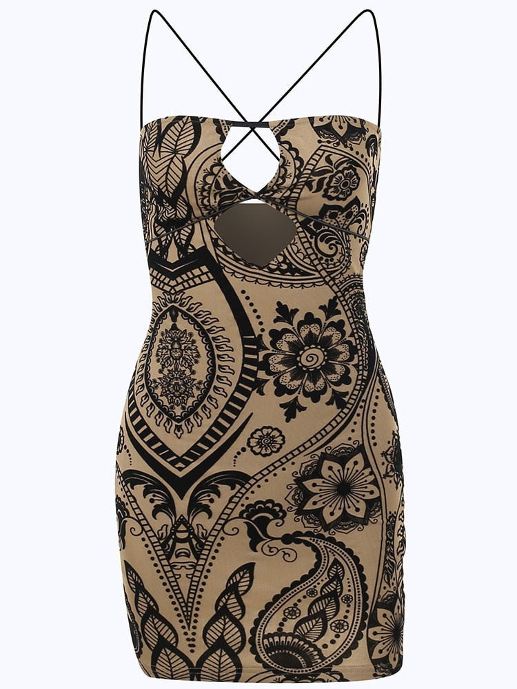 Valeria Vintage Bohemian Mini Dress