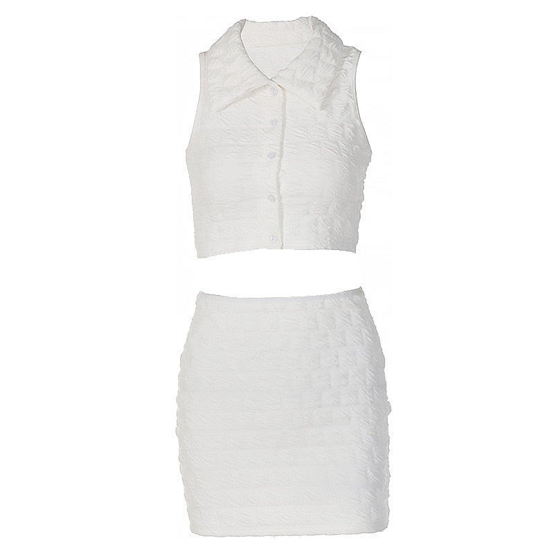 Mod Max Textured Skirt Set