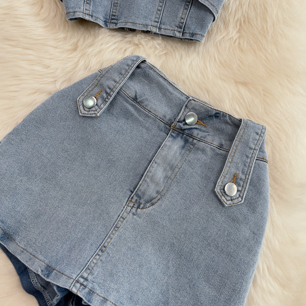 The Future Is Denim Matching Skirt Set