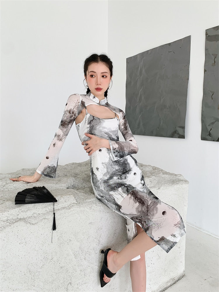 Molly Mandarin Two Piece Midi Dress