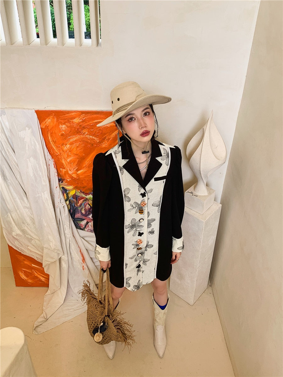 Buzzing Button Up Shirt Dress