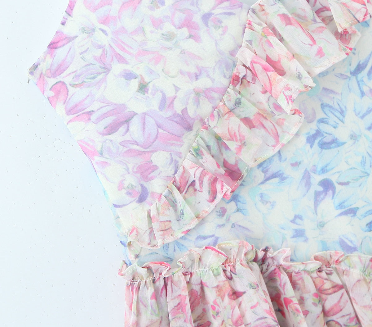 Ruffled in Tuscany Floral Midi Dress