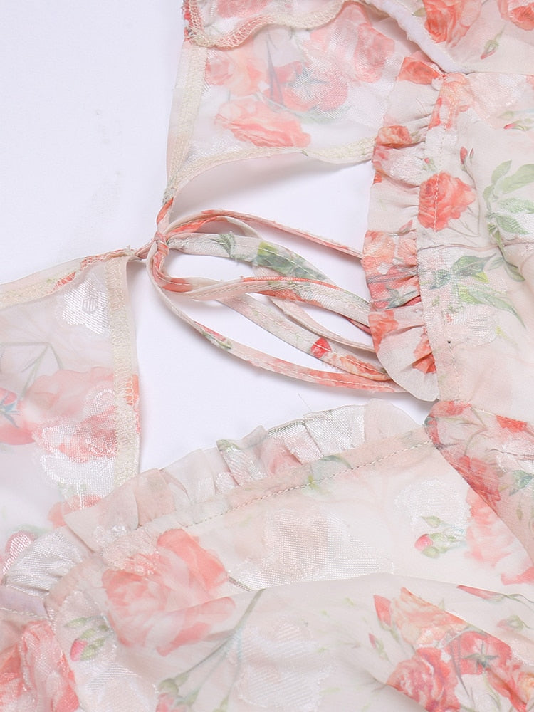 Polly Puffy Sleeve Floral Mini Dress