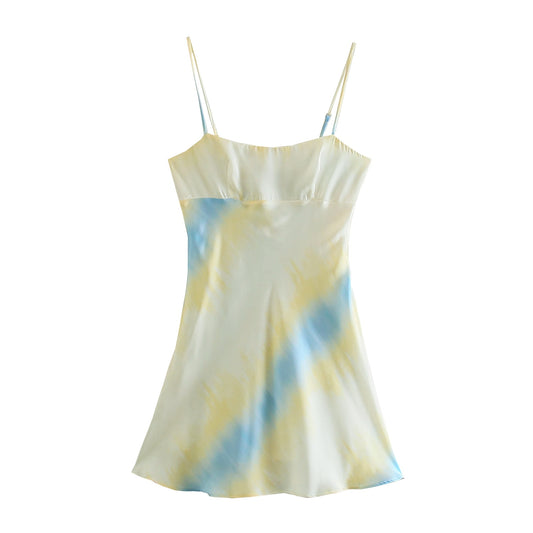 Saturn's Blue Rings Slip Dress