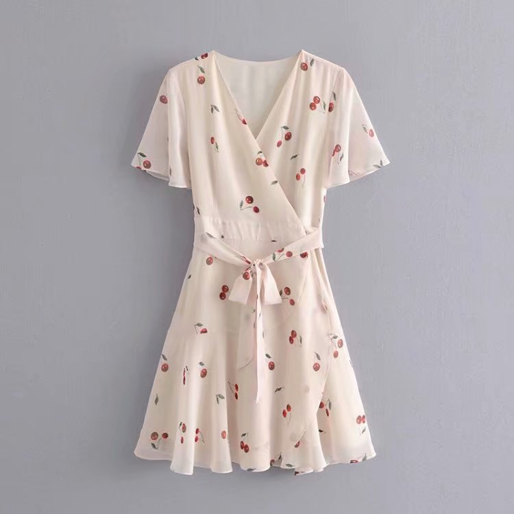 French Cherry and Frills Mini Dress