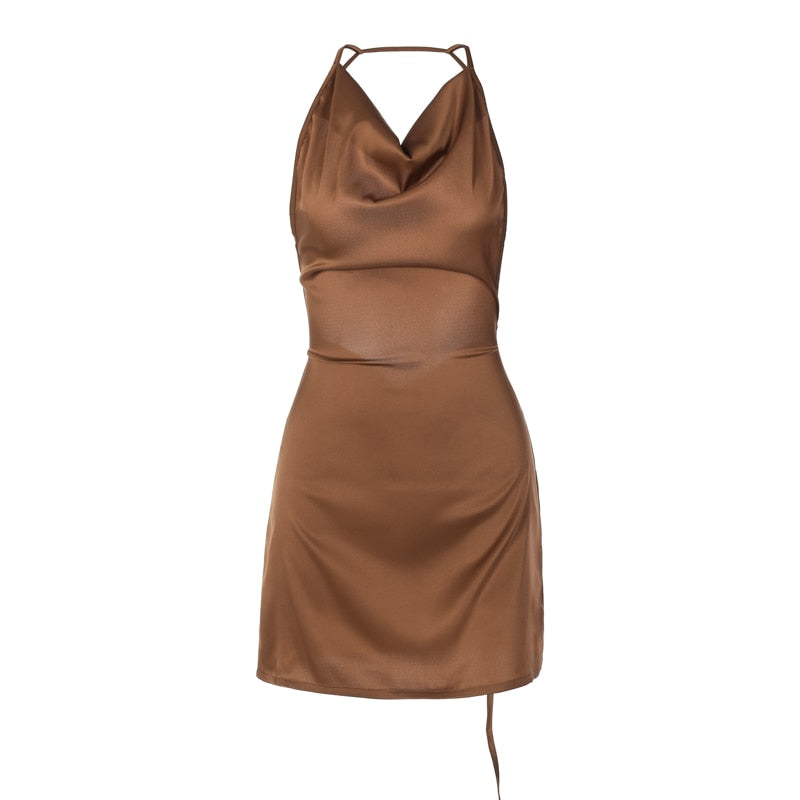 Brandy Backless Buckled Slip Dress