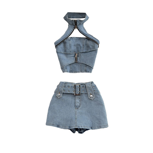 The Future Is Denim Matching Skirt Set