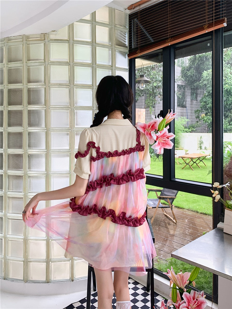 Ruffles and Rainbows Tie Dye Dolly Dress