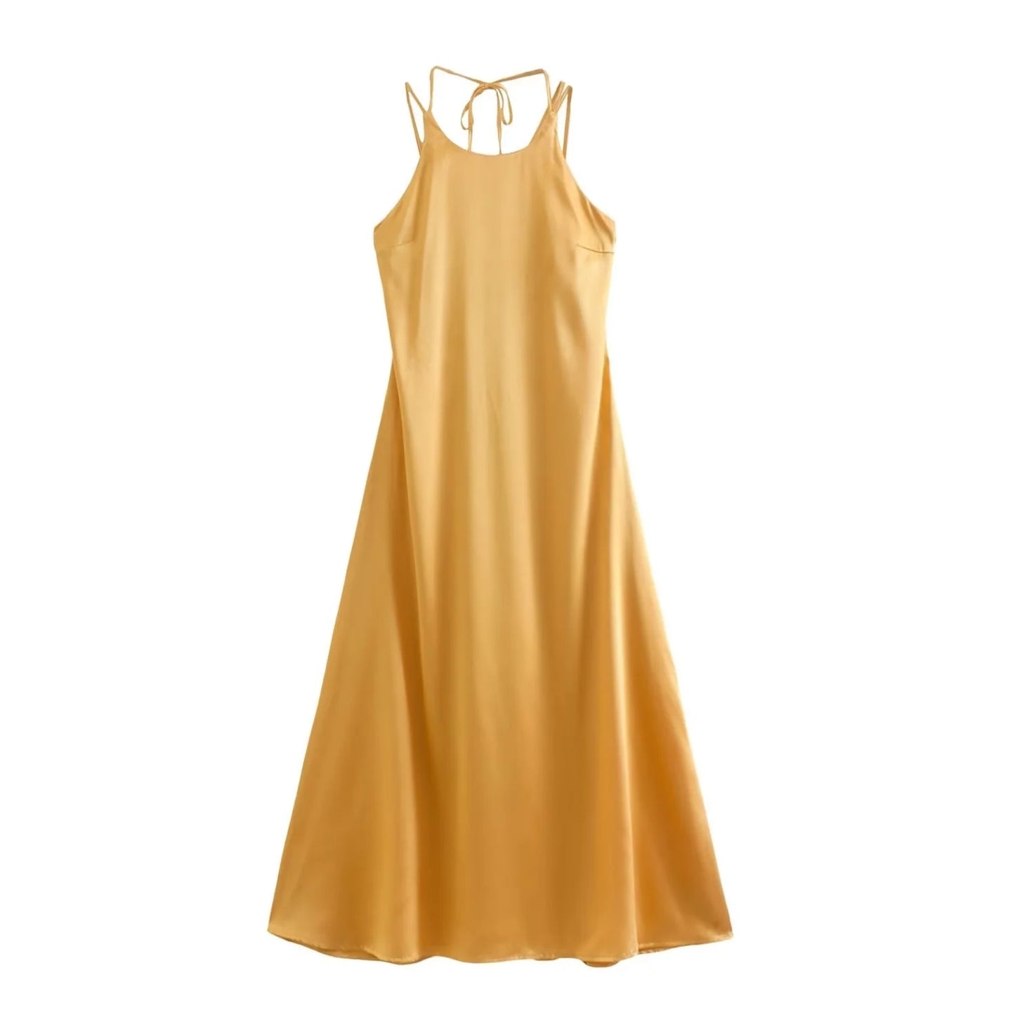 Sun Goddess Golden Slip Dress