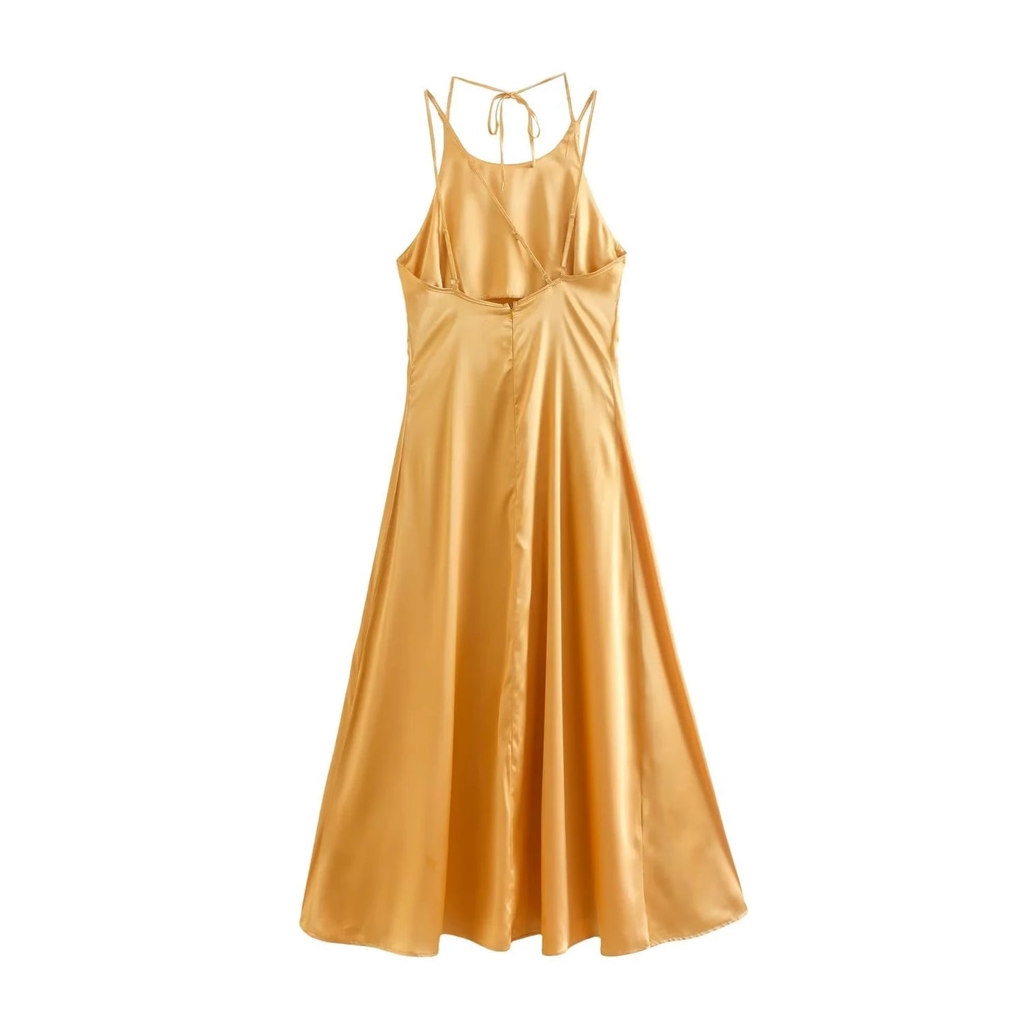 Sun Goddess Golden Slip Dress